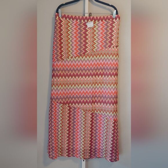 Mod-o-doc Chevron Print Maxi Skirt Sz L - Picture 2 of 9